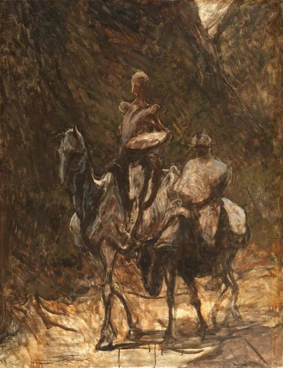 Don Quichotte et Sancho Panza - Honoré Daumier image 1 reproduction de peinture à l’huile
