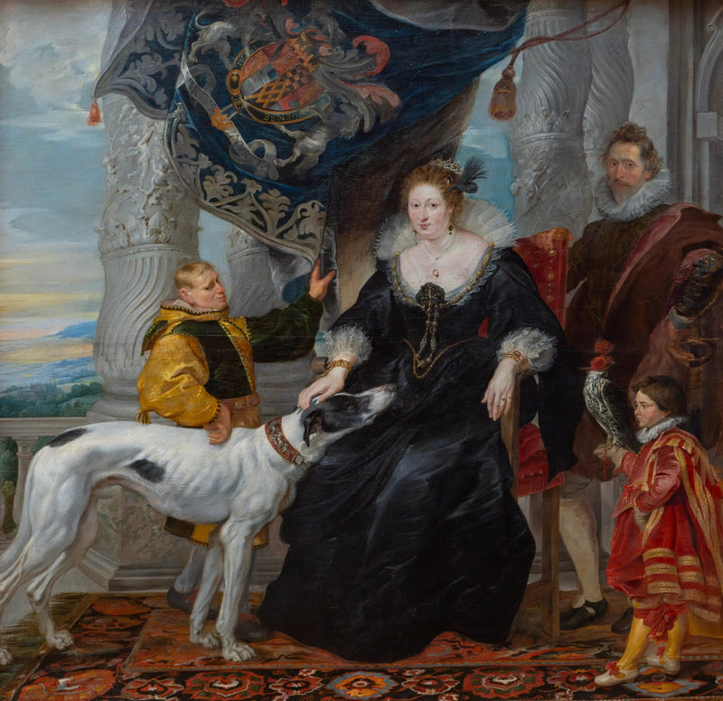 Retrato duplo de Alethea Talbot (1585-1654), condessa de Arundel e de Sir Dudley Carleton (1573-1632), com dois servos - Peter Paul Rubens