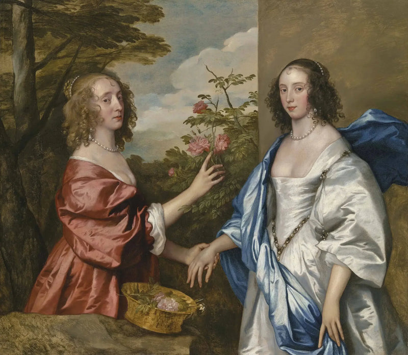 Retrato duplo de Anne, condessa de Manchester, e de sua filha Anne Cavendish, Lady Rich - Antoine van Dyck