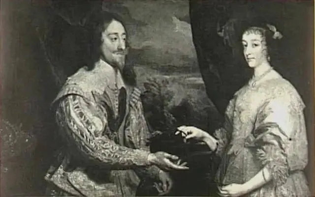 Retrato duplo de Carlos I Stuart, rei da Inglaterra, e de sua esposa Henriette Marie de Bourbon, rainha da Inglaterra (1609-1669) - Antoine van Dyck