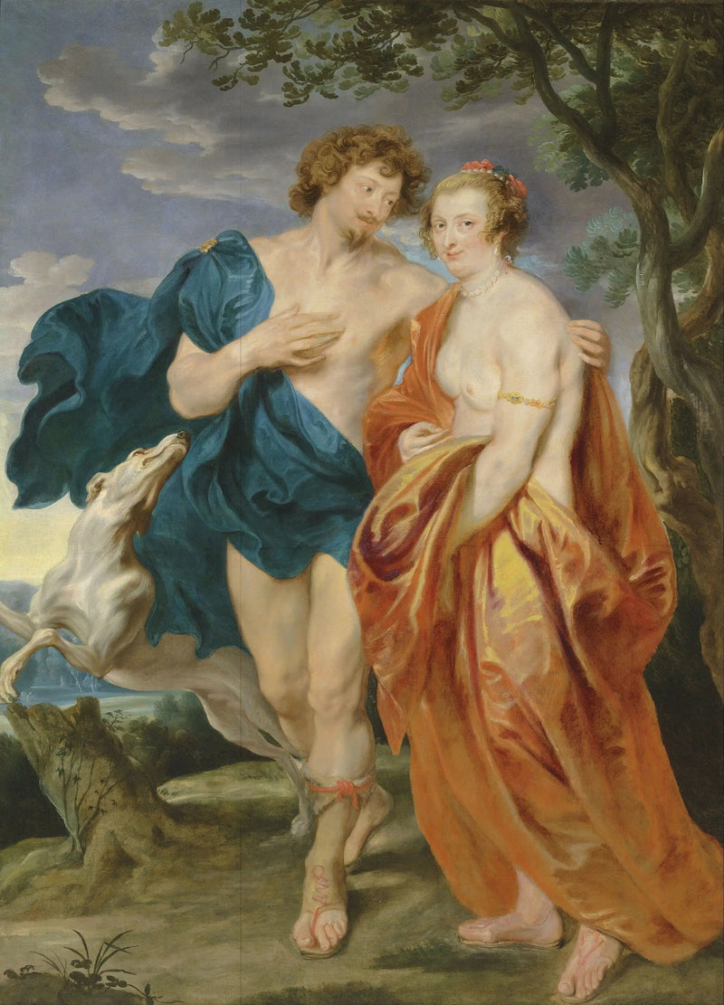 Retrato duplo de George Villiers, marquês, e de sua esposa Katherine Manners, como Vênus e Adônis - Antoine van Dyck