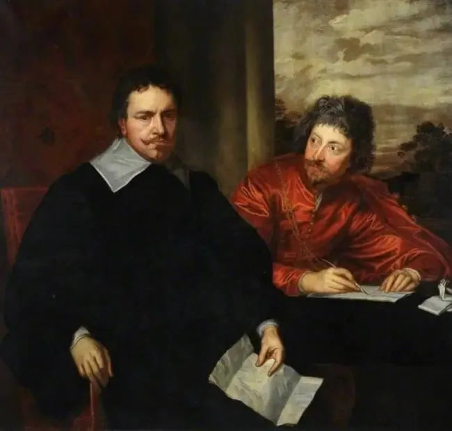 Retrato duplo de Thomas Wentworth, 1º conde de Strafford (1593-1641), com seu secretário Sir Philip Mainwaring (1589-1661) - Antoine van Dyck