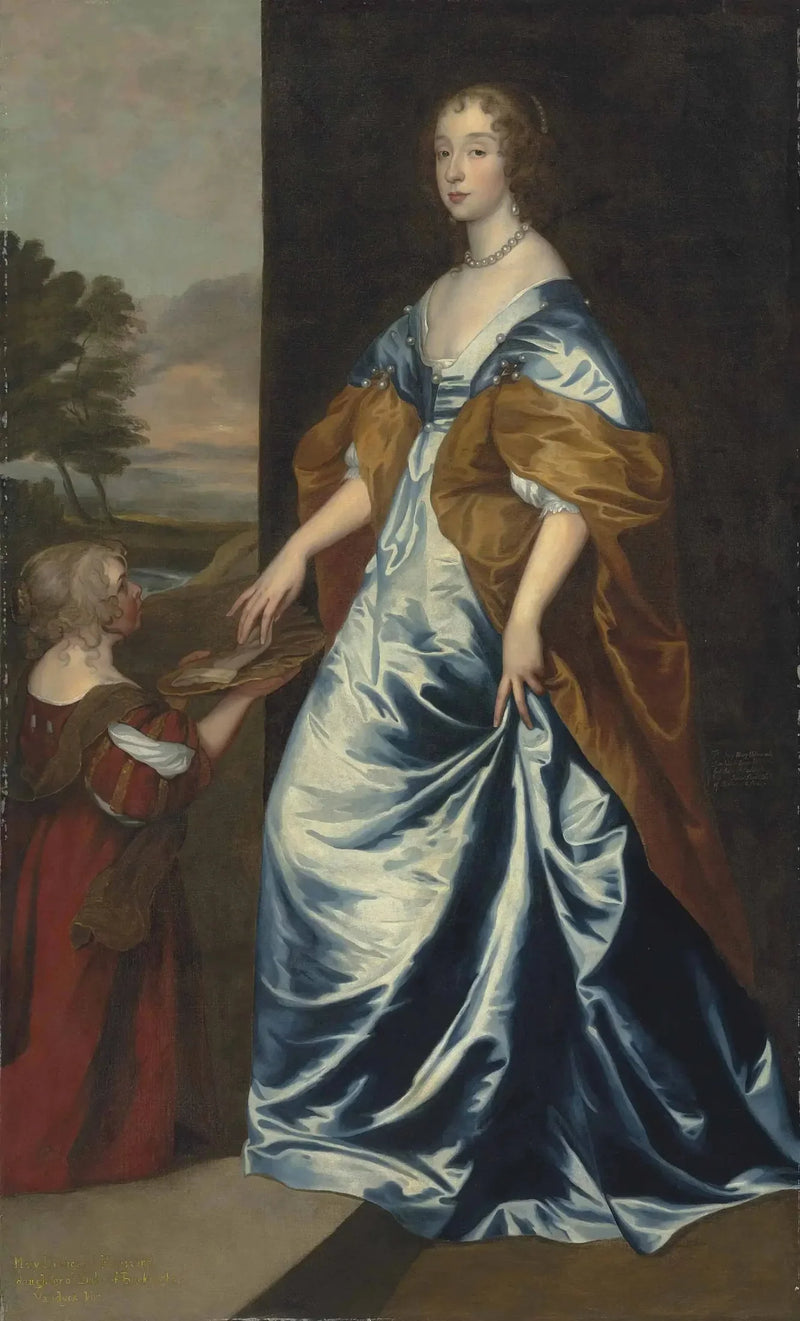 Duquesa de Lennox e Richmond (1622-1685) com sua dama de companhia, a anã, Anne Shepherd - Antoine van Dyck