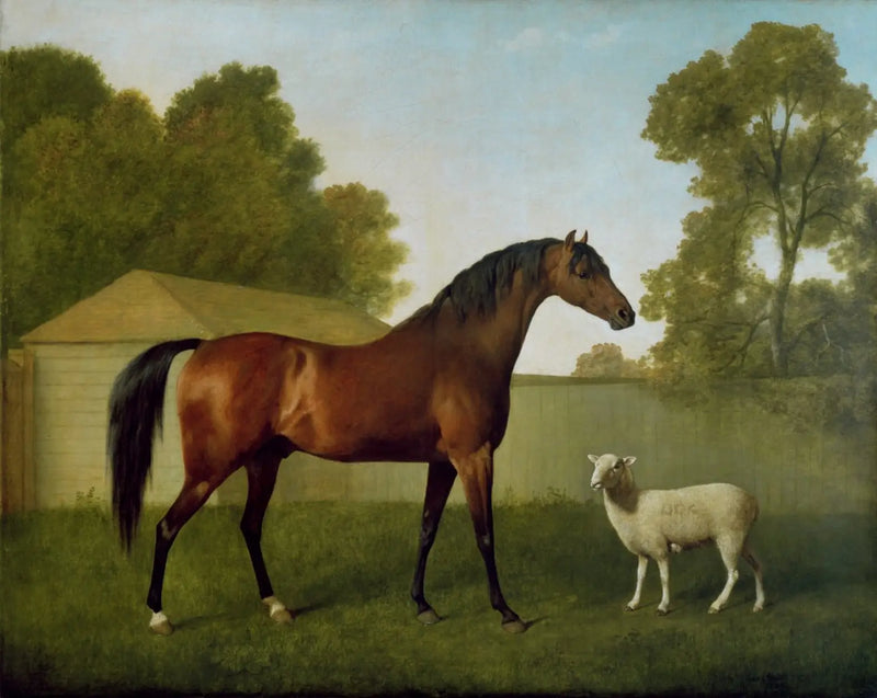 Dungannon, propriedade do coronel O'Kelly, pintado em um piquete com uma ovelha - George Stubbs