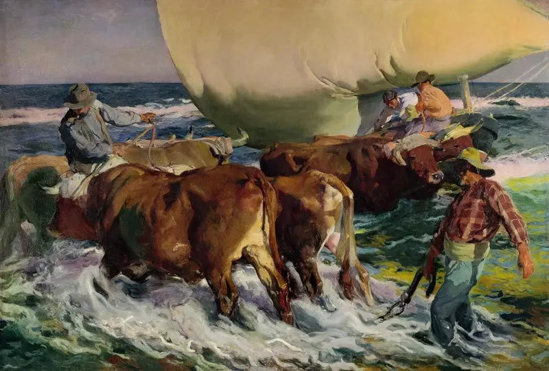 Encalhe do barco (luz da tarde) - Joaquín Sorolla