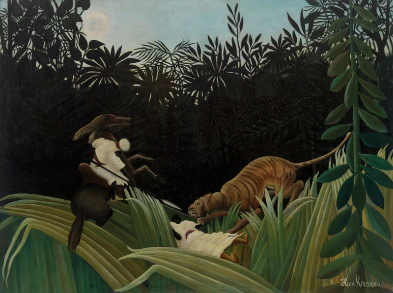 Exploradores atacados por um tigre - Henri Rousseau