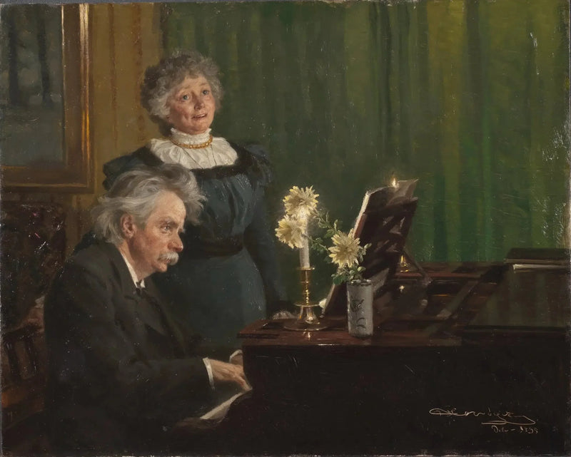 Edvard Grieg acompanhando sua esposa - Peder Severin Krøyer