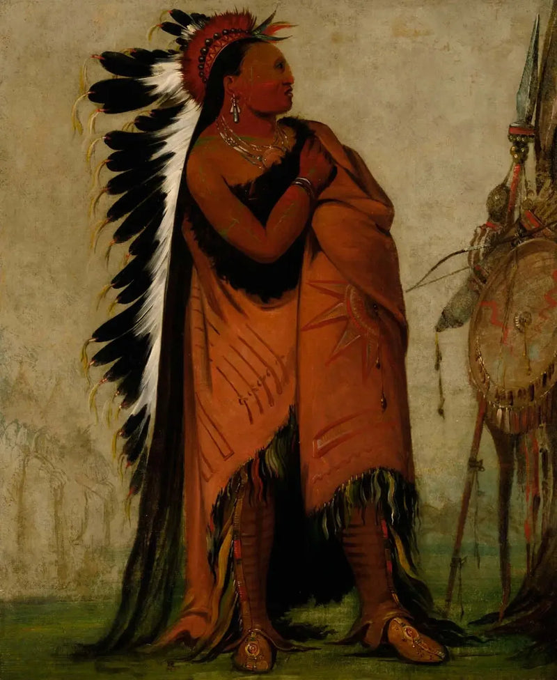 Eé-hee-a-duck-cée-a, Aquele que prende seus cabelos antes - George Catlin