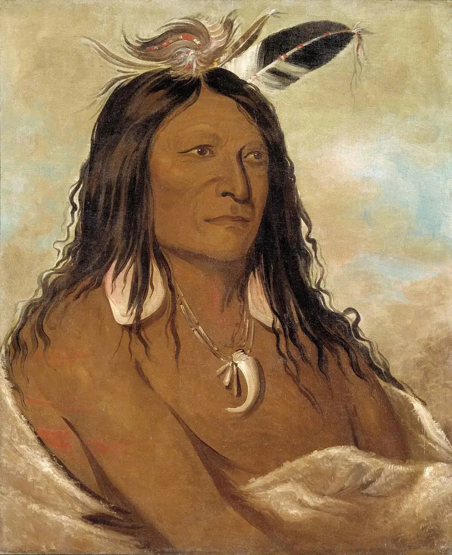 Eé-shah-kó-nee, Arco e aljava, Chefe da tribo - George Catlin