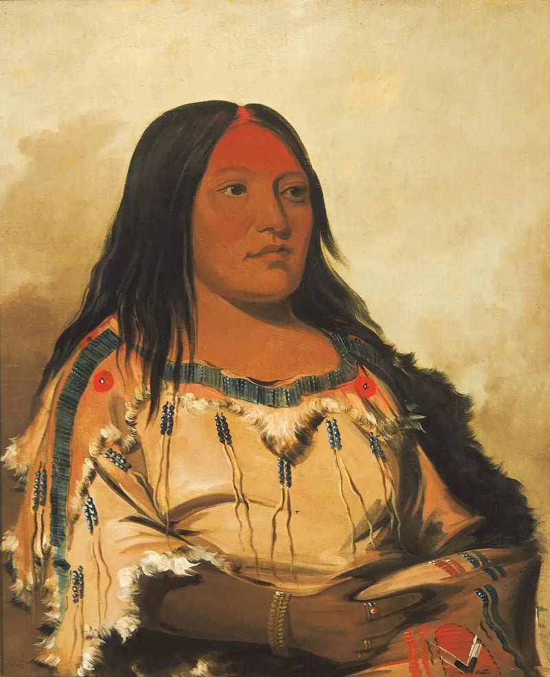 Eeh-nís-kim, Pedra de Cristal, Esposa do Chefe - George Catlin