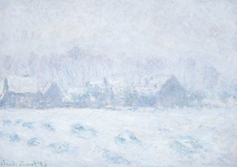 Efeito de Neve em Giverny - Claude Monet