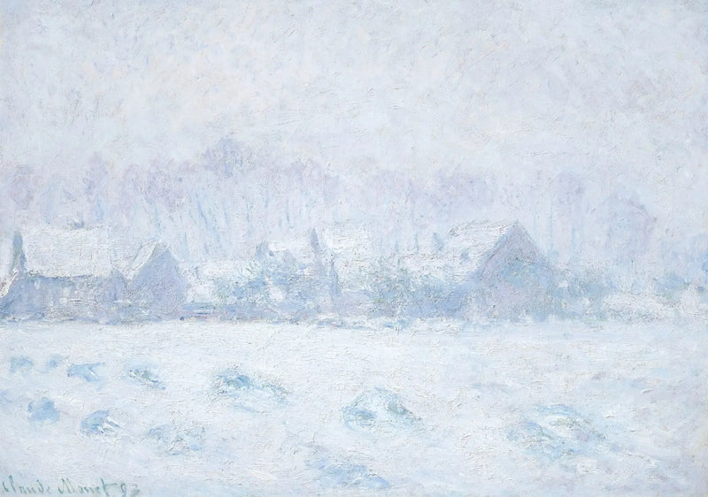 Efeito de Neve em Giverny - Claude Monet