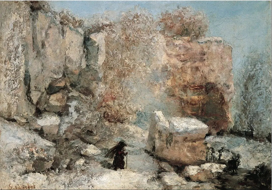 Efeito de neve em uma pedreira - Gustave Courbet