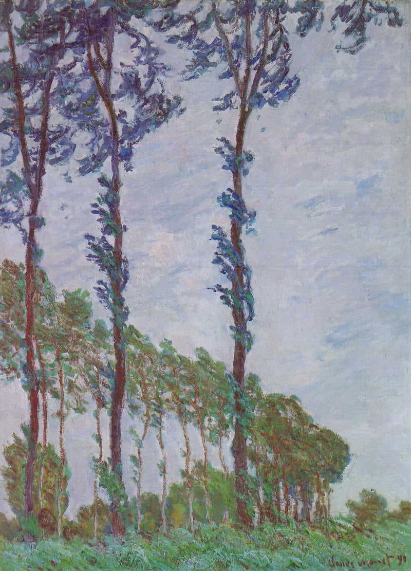 Efeito de vento, série dos choupos - Claude Monet