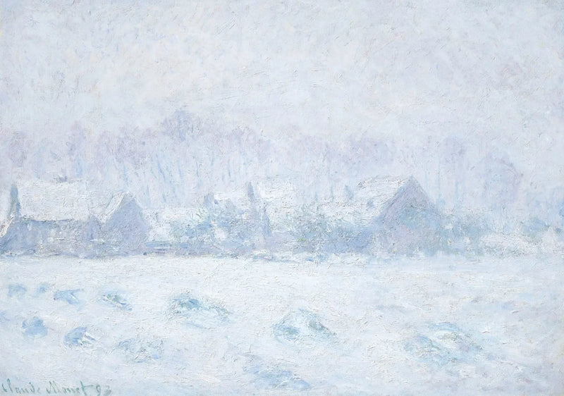 Efeito de neve em Giverny W1331 - Claude Monet