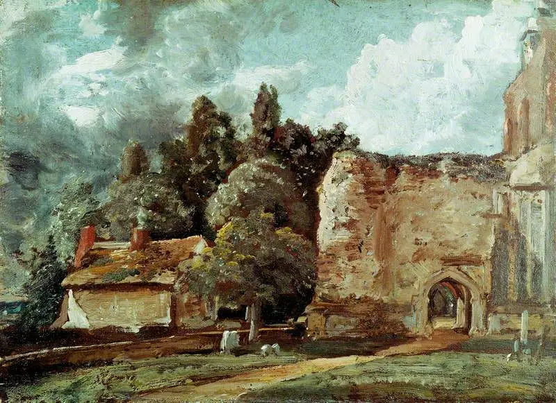 Igreja de East Bergholt: a torre em ruínas na extremidade oeste - John Constable
