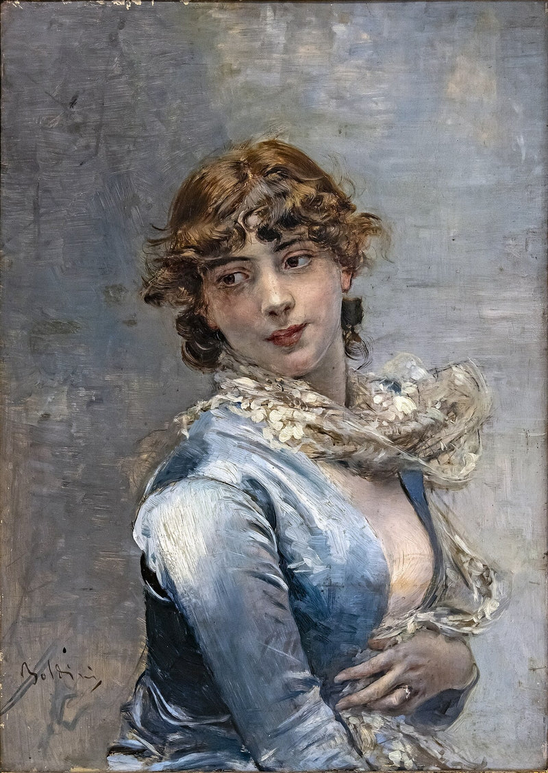 Elegante com vestido azul - Giovanni Boldini