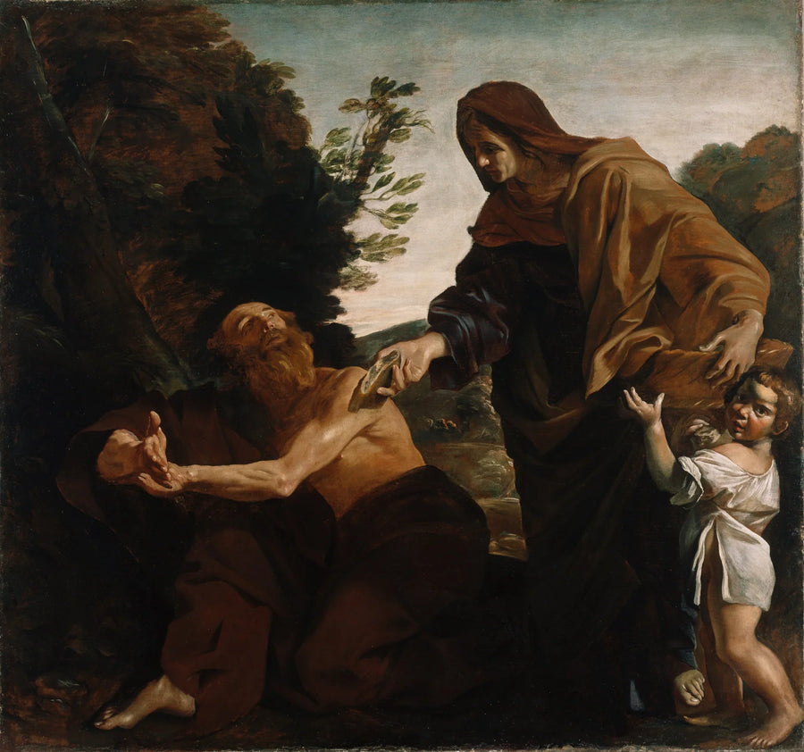 Élie recebendo o pão da viúva de Sarepta - Giovanni Lanfranco