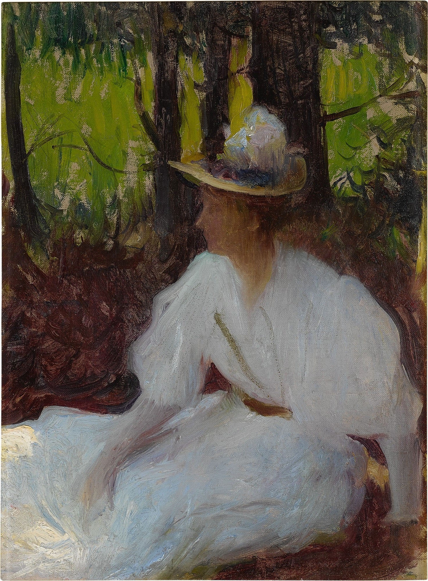 Ellen dans les bois - Frank Weston Benson image 1 tableau peint à l’huile sur toile