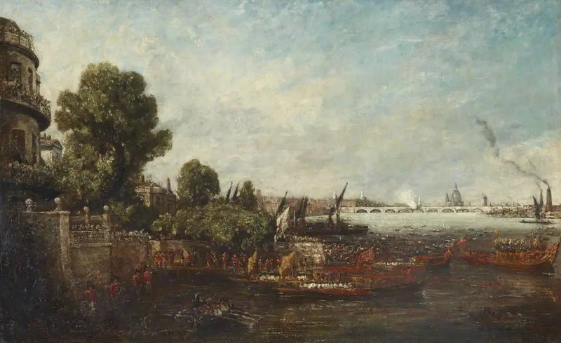 Embarque de George IV a partir de Whitehall: a abertura da ponte de Waterloo, 1817 - John Constable