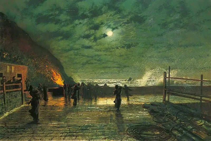 Em Perigo (The Harbour Flare) - John Atkinson Grimshaw