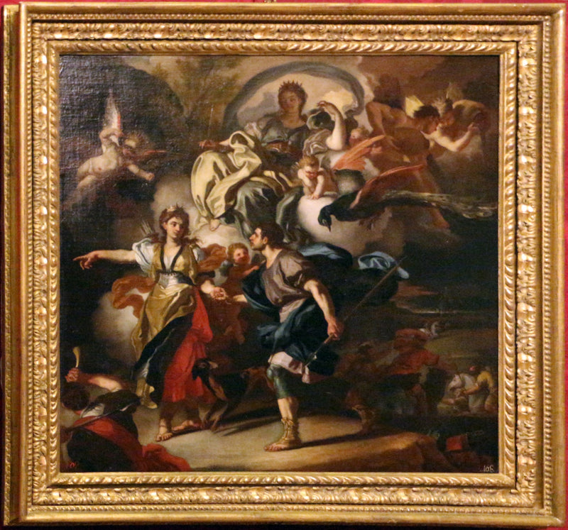 Enéias e Dido se dirigem para a caverna (esboço). - Francesco Solimena