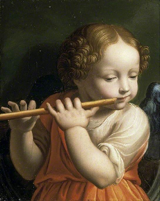 Anjo Criança tocando flauta - Bernardino Luini
