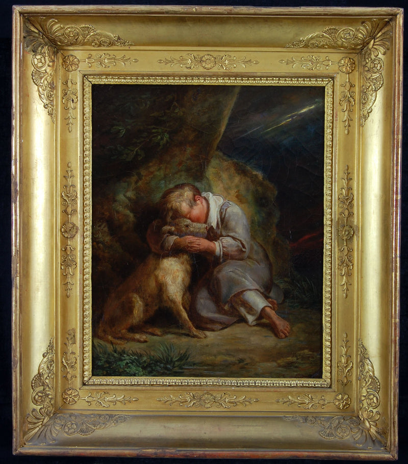 Criança com cachorro - Ary Scheffer