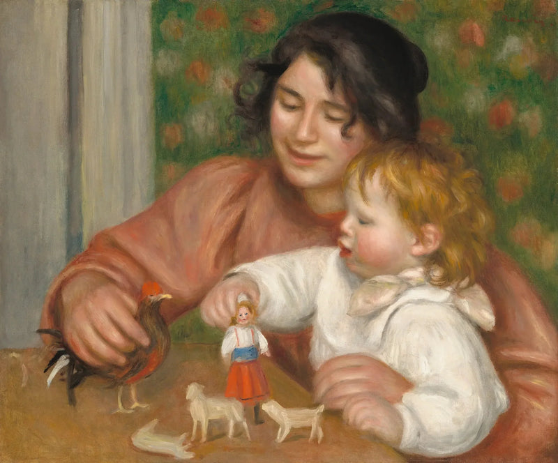 Criança com brinquedos - Gabrielle e o filho do artista, Jean - Pierre-Auguste Renoir