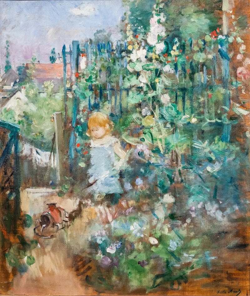 Criança nas rosas-malvas - Berthe Morisot