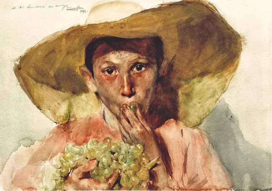 Criança comendo uvas - Joaquín Sorolla