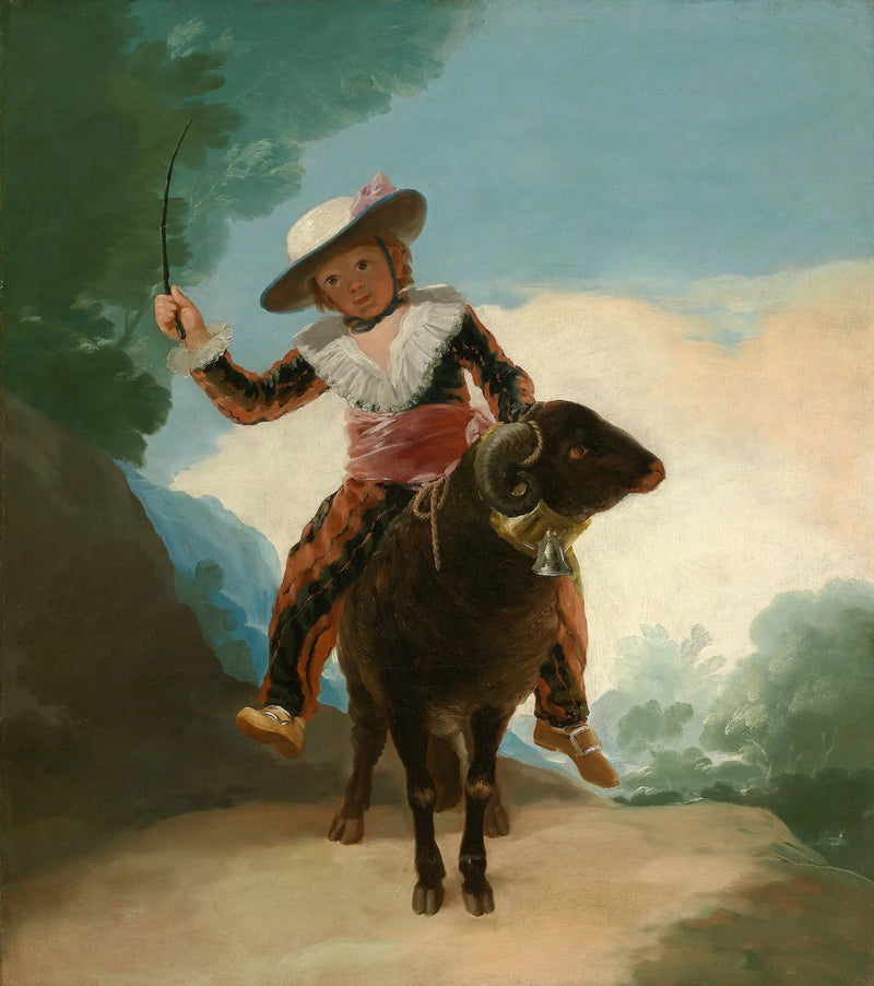 Criança montando uma ovelha - Francisco de Goya