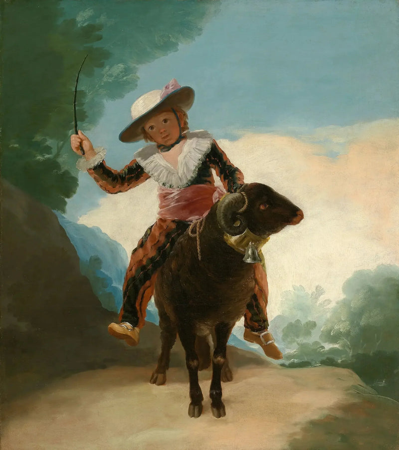 Criança montando uma ovelha - Francisco de Goya