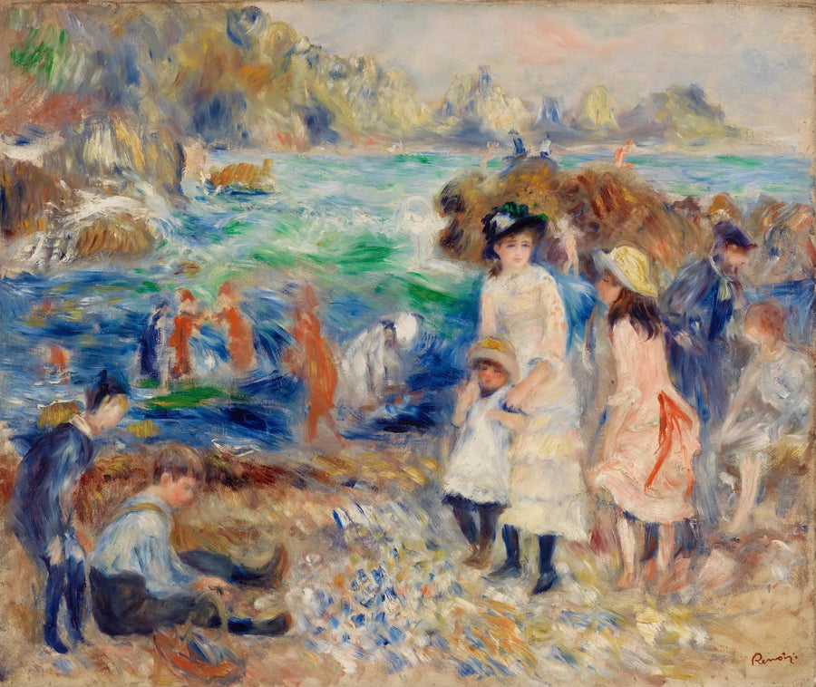 Crianças à Beira do Mar em Guernsey - Pierre-Auguste Renoir