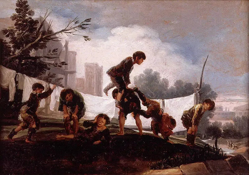 Crianças brincando de pular o muro - Francisco de Goya