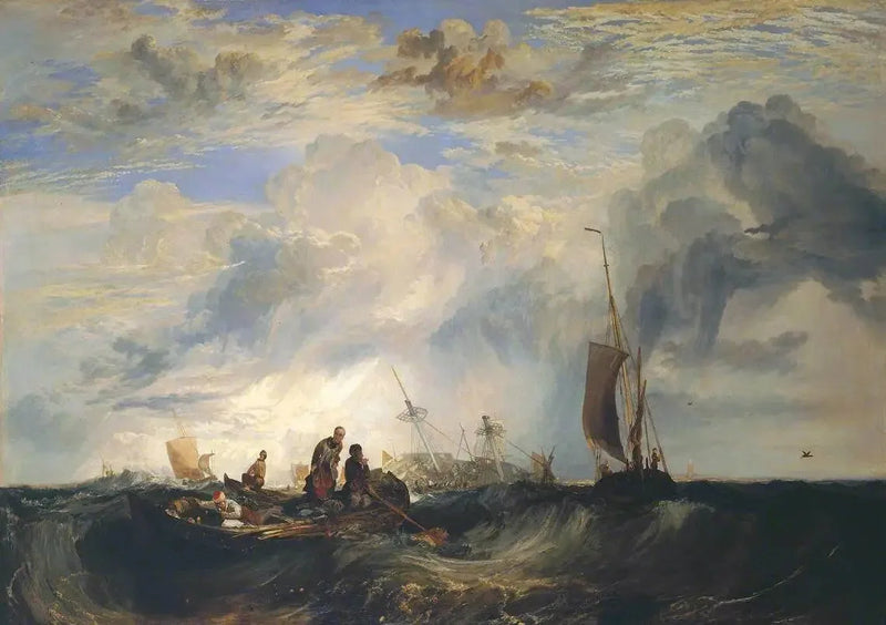 Entrada do Mosa: Comerciante Laranja no Bar, Indo aos Pedaços; Igreja de Brill com S. E. por S., Masensluys E. por S. - J. M. W. Turner