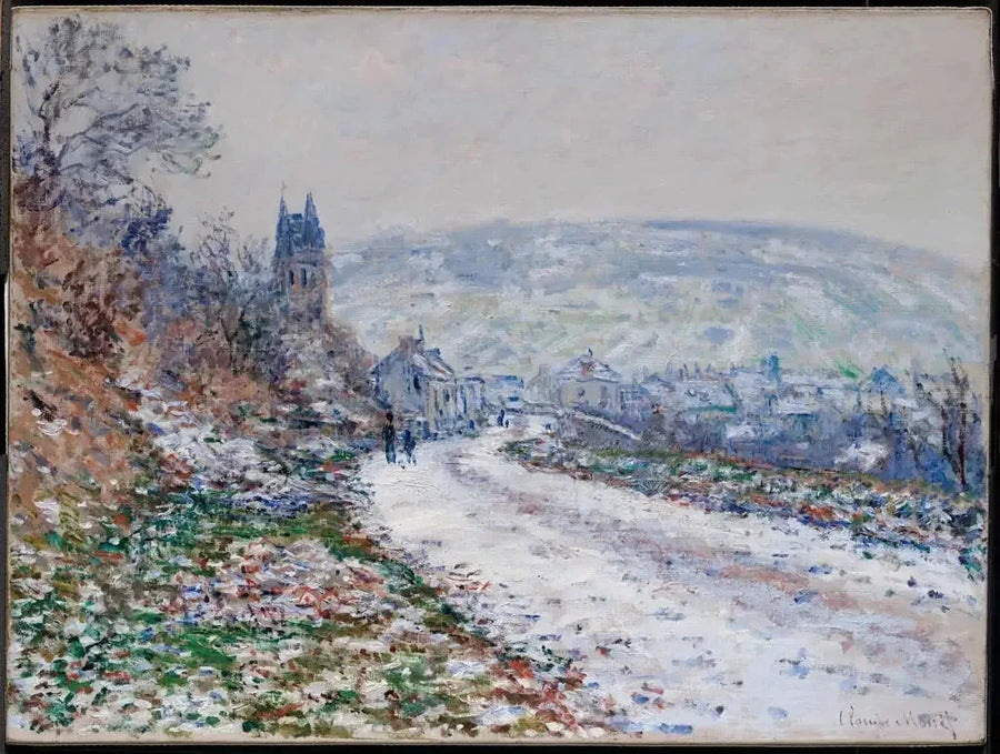 Entrada para a aldeia de Vétheuil, inverno W509 - Claude Monet