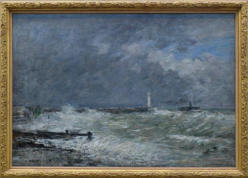 Entrada dos cais do Havre em tempo tempestuoso - Eugène Boudin