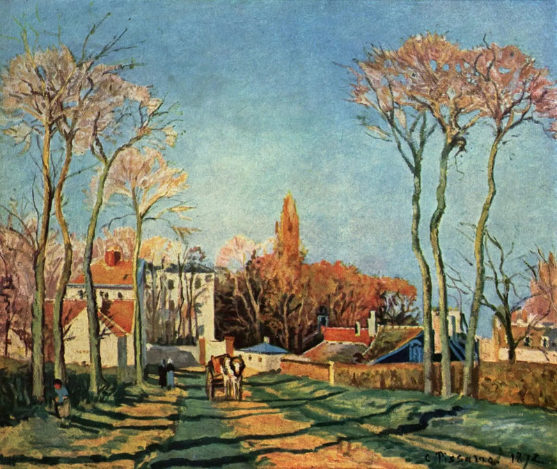 Entrada da aldeia de Voisins - Camille Pissarro