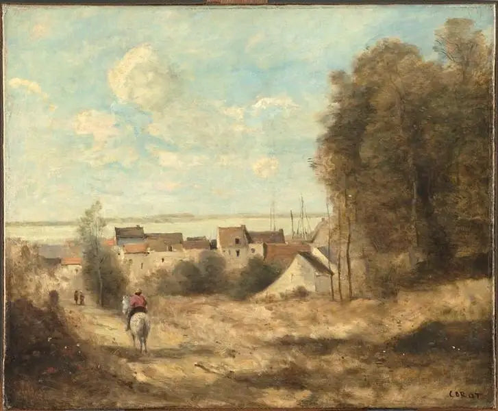 Entrada da aldeia - Jean-Baptiste Camille Corot