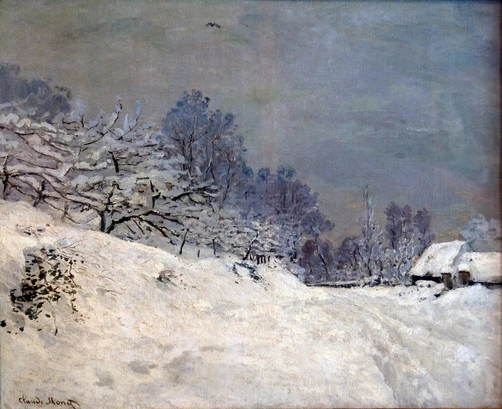 Reproduction du tableau « Environs de Honfleur, neige - Claude Monet » par Alpha Reproduction en peinture à l’huile