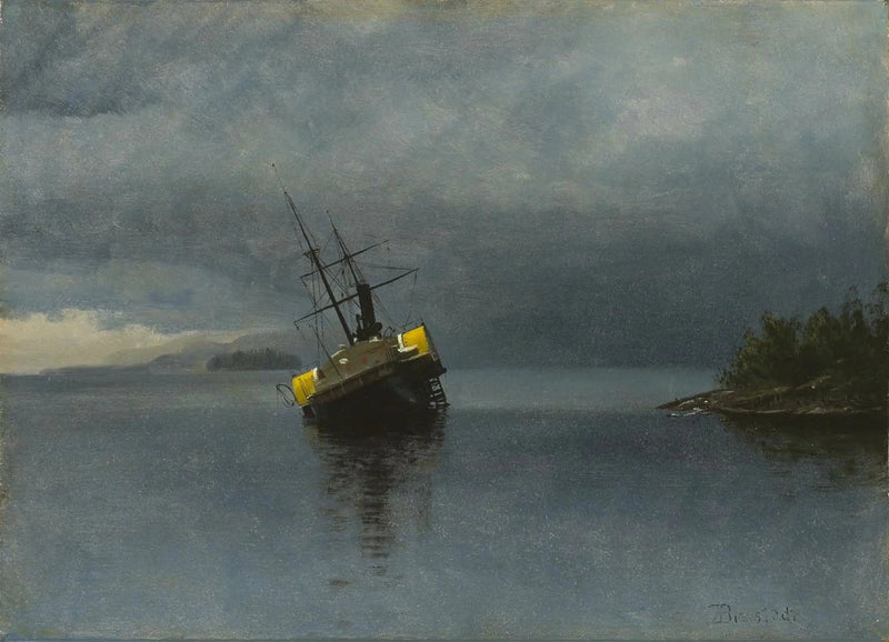 Naufrágio do Ancon na baía de Loring, no Alasca - Albert Bierstadt