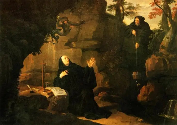 Episódios da vida de São Bento: São Bento alimentado pelo irmão Rômulo - Philippe de Champaigne