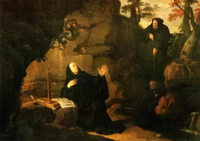 Episódios da vida de São Bento: São Bento alimentado pelo irmão Rômulo - Philippe de Champaigne