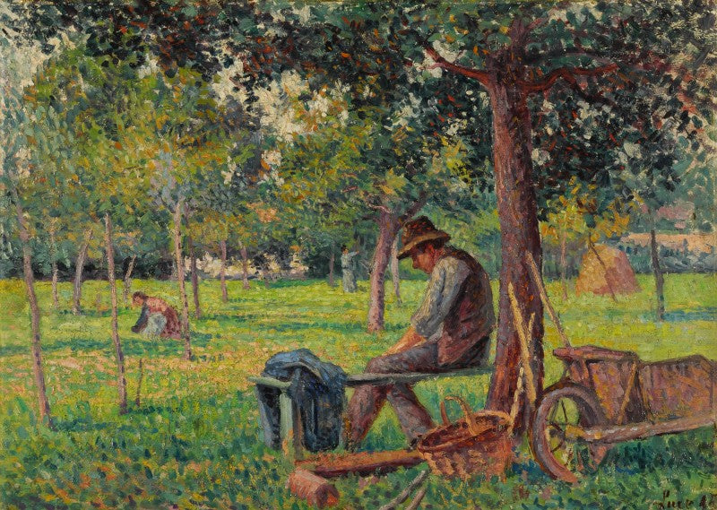 Éragny, Rodo Pissarro no jardim de seu pai - Maximilien Luce