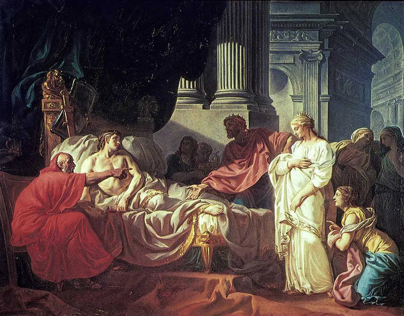 Érasistrato descobrindo a causa da doença de Antíoco - Jacques-Louis David
