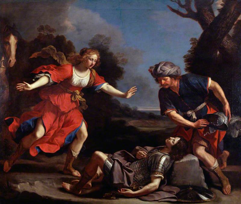 Erminia encontra Tancrède ferido - Guercino