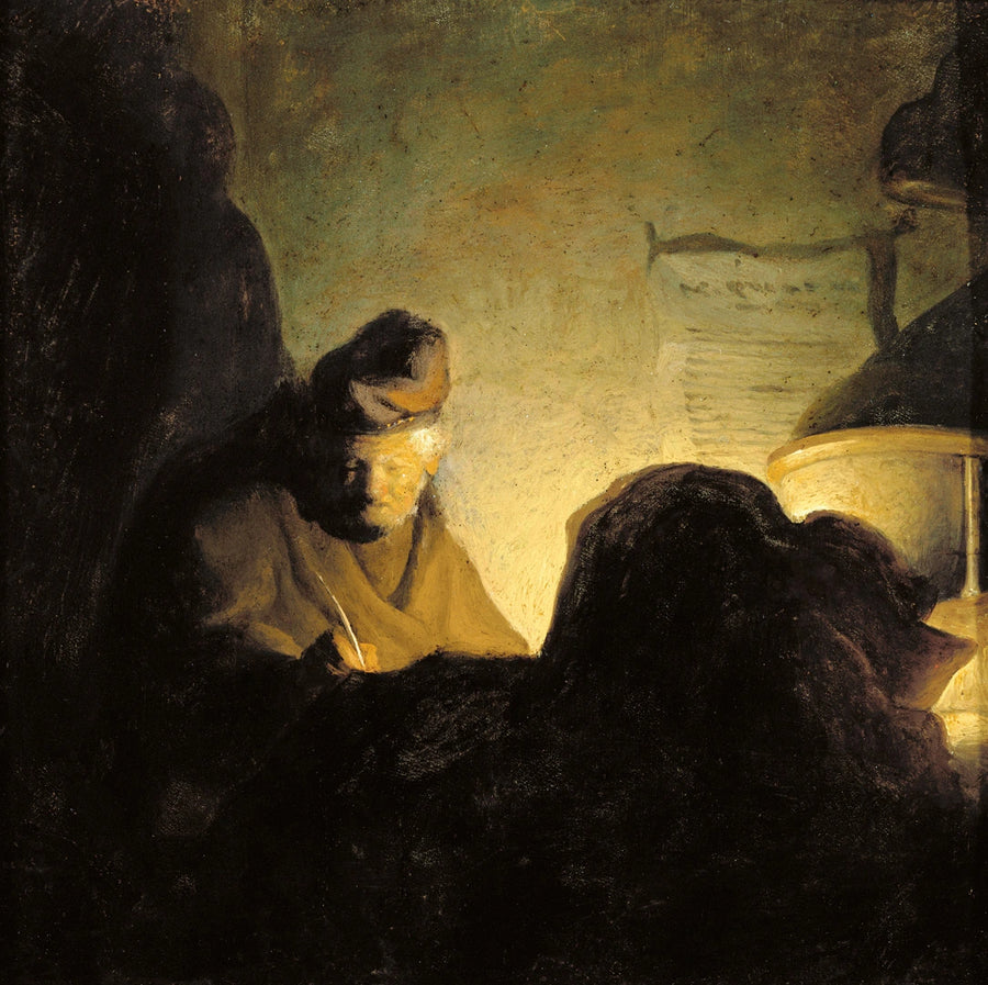 Um erudito à luz das velas - Rembrandt