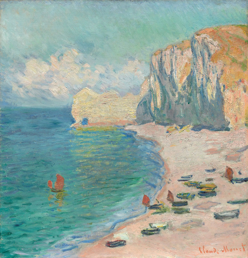 Étretat: A Praia e a Falésia de Amont - Claude Monet