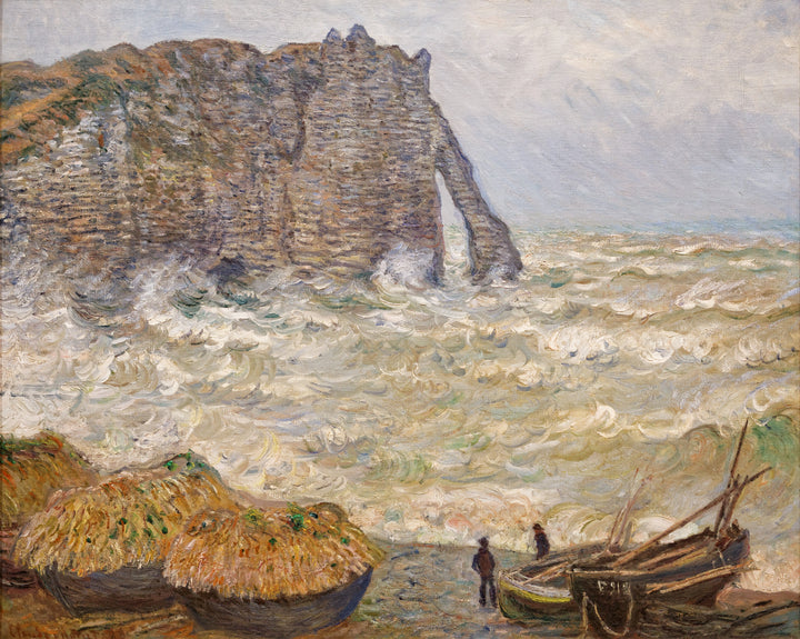 Mares agitados em Étretat - Claude Monet